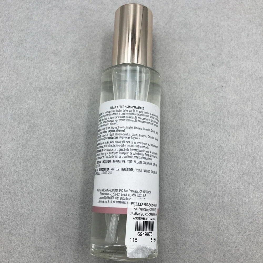 Williams Sonoma‎ Room Spray Sweet Jasmine & Yuzu Scent 3.4 fl oz NWOB